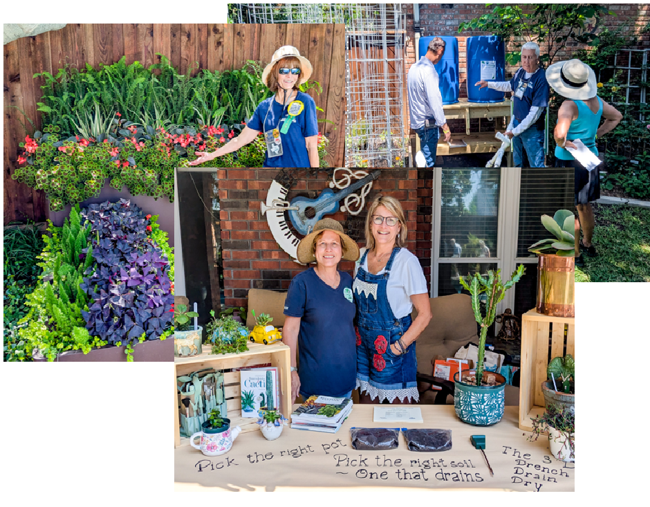 Photograph of docents talking with visitors at the 2024 Garden Tour.