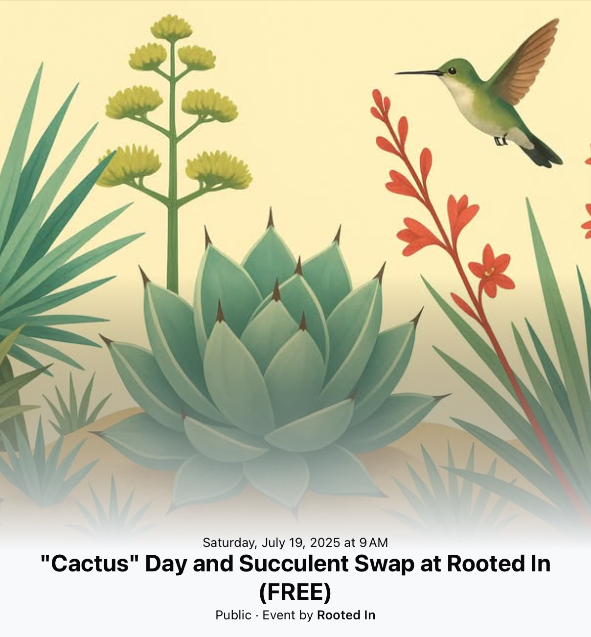 A humming bird next to a succulent.