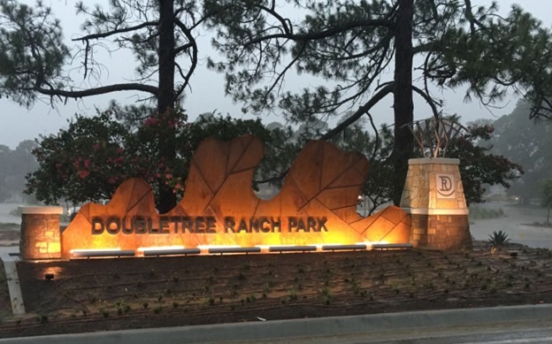 Sign of Doubletree Ranch Park in Highland Village